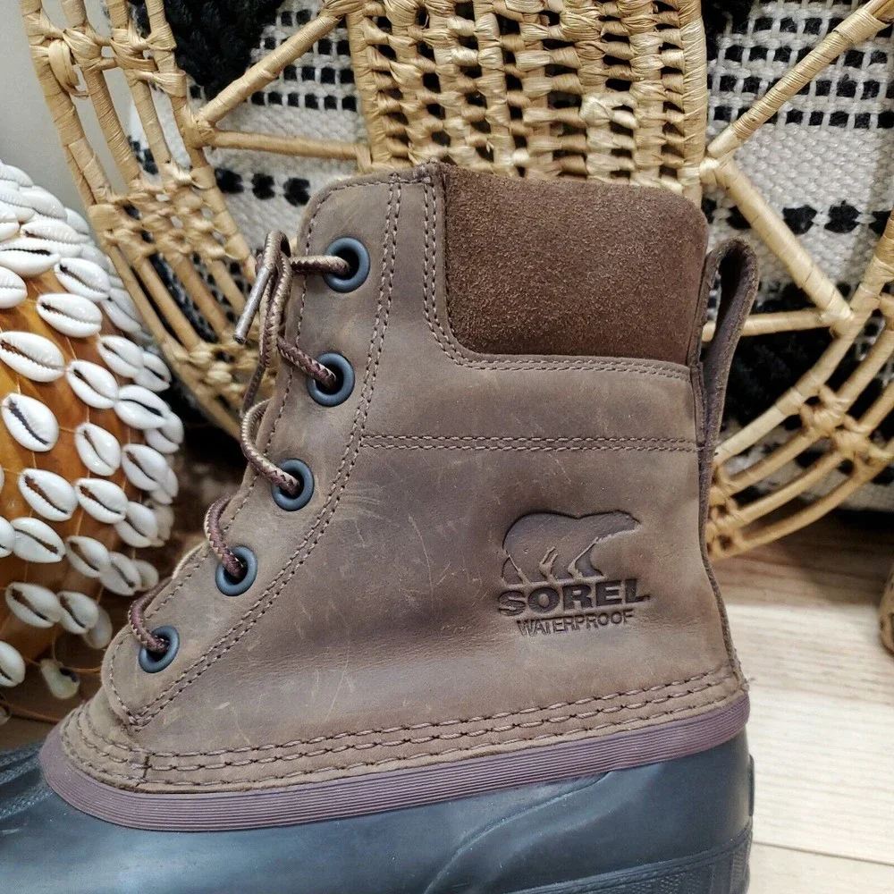 Sorel Cheyanne II Waterproof Duck Boots Leather Unisex M 8.5/W 10.5/EU 41.5